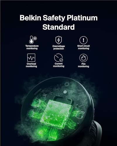Belkin Qi2 15W Magnetic Wireless Charging Stand, 3 in 1 Fast Charger - color: Black