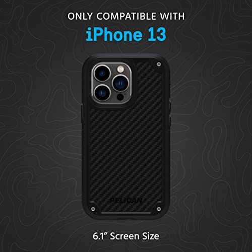 Pelican Shield Series - iPhone 13 Case - 21ft Military Grade Drop Protection, Compatible with Wireless Charging - With Belt Clip Holster Kickstand - Heavy Duty Rugged Case for iPhone 13 - Black