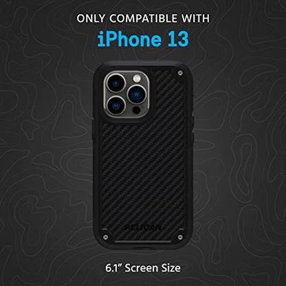 Pelican Shield Series - iPhone 13 Case - 21ft Military Grade Drop Protection, Compatible with Wireless Charging - With Belt Clip Holster Kickstand - Heavy Duty Rugged Case for iPhone 13 - Black