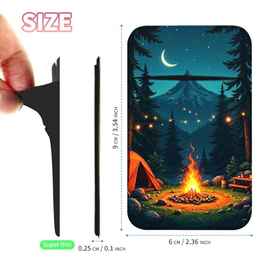 Phone Credit Card Holder Stick on, Cell Phone Pocket Self Adhesive Stretchy Stick on Wallet ID Credit Card Case Pouch Sleeve with Flap for All Smartphones, Dark Mountain Flame - color: Dark Mountain Flame