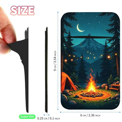Phone Credit Card Holder Stick on, Cell Phone Pocket Self Adhesive Stretchy Stick on Wallet ID Credit Card Case Pouch Sleeve with Flap for All Smartphones, Dark Mountain Flame - color: Dark Mountain Flame
