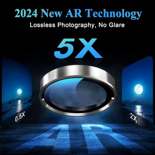 Camera Protector Metal Ring for iPhone 16 Pro/iPhone 16 Pro Max HD Tempered Glass Individual Lens Protective Cover, Grey - color: Grey