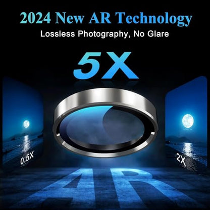 Camera Protector Metal Ring for iPhone 16 Pro/iPhone 16 Pro Max HD Tempered Glass Individual Lens Protective Cover, Grey - color: Grey