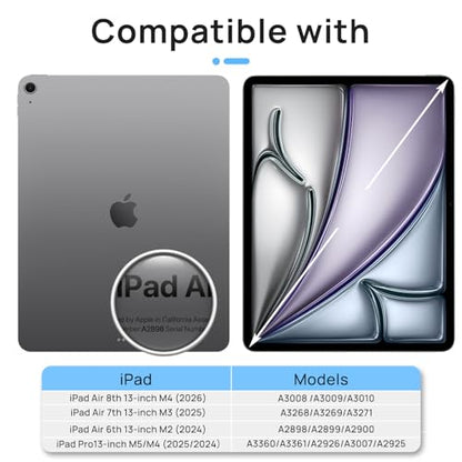 Gerutek 2-pack for iPad Air 13-inch(M4/M3/M2)/ iPad Pro 13-inch(M5/M4) screen protector [Ultra-clear] [Scratch-Resistant] [[9H hardness] for iPad Air 13 / Pro 13 screen protector - size: iPad Air 13" M4/M3/M2