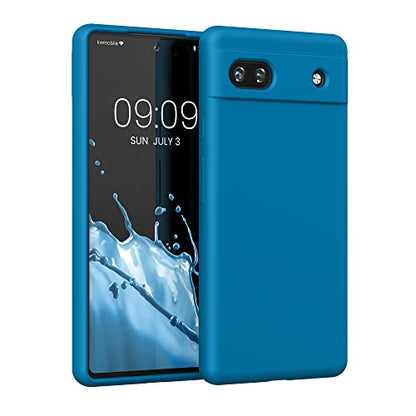 kwmobile Case Compatible with Google Pixel 6a Case - TPU Silicone Phone Cover with Soft Finish - Caribbean Blue - color: caribbean blue, size: Pixel 6a