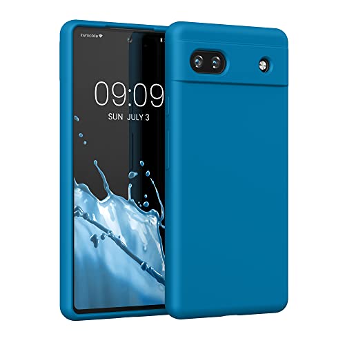 kwmobile Case Compatible with Google Pixel 6a Case - TPU Silicone Phone Cover with Soft Finish - Caribbean Blue - color: caribbean blue, size: Pixel 6a