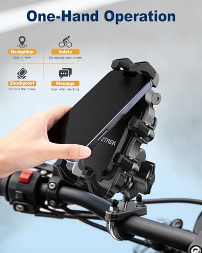 Motorcycle Phone Mount, Anti-Vibration Bike Phone Holder,secures smartphone