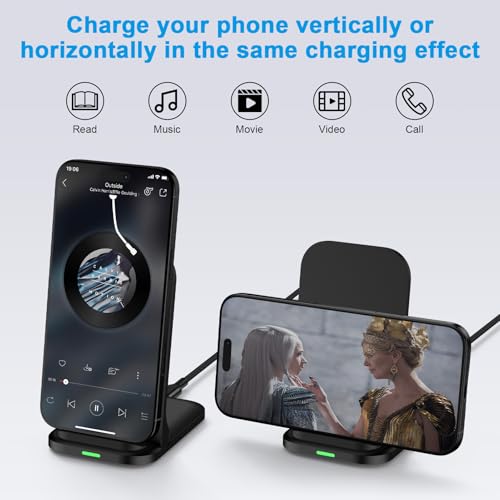 Foldable Wireless Charger Stand Fast Charging for Samsung Galaxy S26 Ultra - color: Black