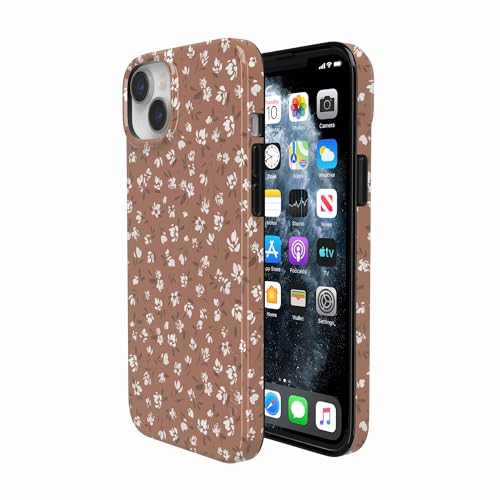Casely iPhone 14 Plus Case | Mocha Meadow | Tiny Flowers | Compatible with MagSafe | Classic Ultra Slim Design - color: Mocha Meadow | Tiny Flowers