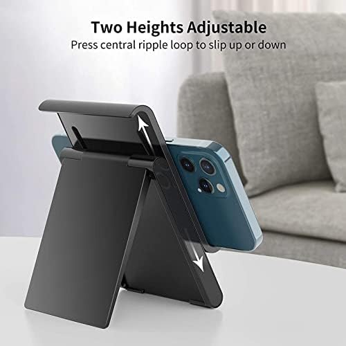 SAIJI Adjustable iPad Stand for Desk Portable Foldable Tablet Stand -Black - color: Black