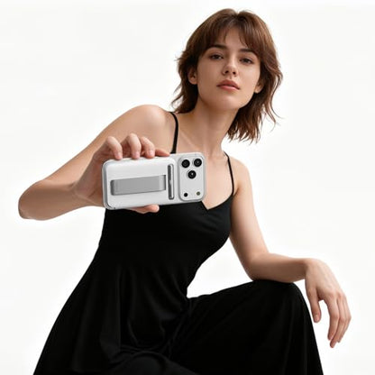 iWALK Qi2 Certified 15W Magnetic Wireless Power Bank, 10000mAh Fast Charging Portable Charger with Adjustable Stand and LED Display, Compatible with iPhone 18/17/16/15/14/13/12 - color: white