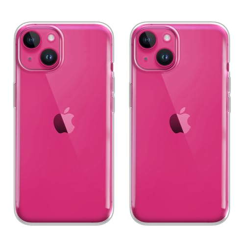 Set of 2 Transparent TPU Protector Case Cover Soft Gel Skin Compatible with Apple iPhone 15 Plus 6.7 inch 2023 - Clear