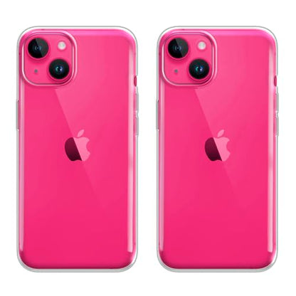 Set of 2 Transparent TPU Protector Case Cover Soft Gel Skin Compatible with Apple iPhone 15 Plus 6.7 inch 2023 - Clear