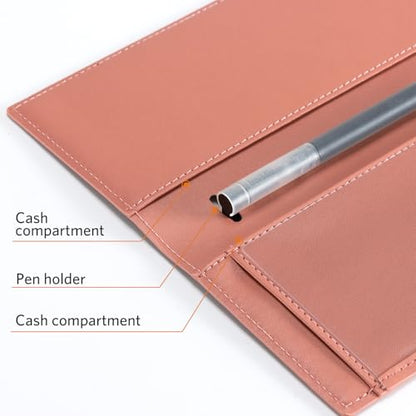 CoBak Checkbook Cover for Women & Men - PU Leather Case with RFID Blocking | Classic Design Check Book Holder for Personal and Business - color: Crocodile Pink