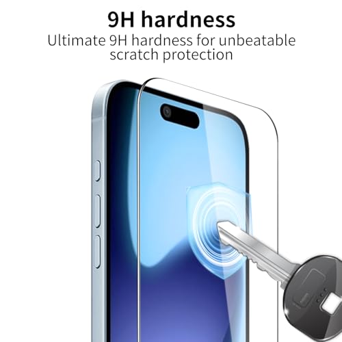 Screen Protector for iPhone 17 Air, 3-Pack Tempered Glass with Camera Lens Protectors, 9H Hardness HD Clear Scratch Resistant Case Friendly Easy Install - size: iPhone 17 Air