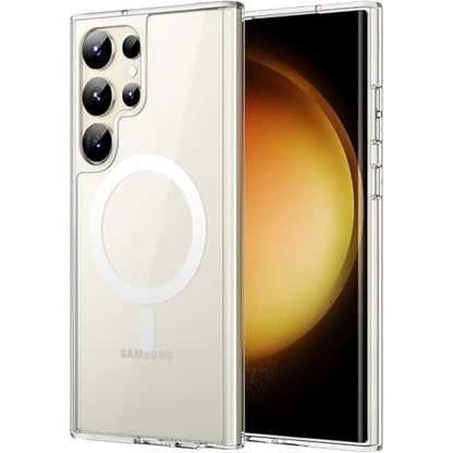 for Samsung Galaxy S23 Ultra Case Clear Magnetic Phone Case [Compatible with MagSafe] Slim Transparent Hard Back Case Cover Military Drop Protection Case - color: Clear, size: S23 Ultra