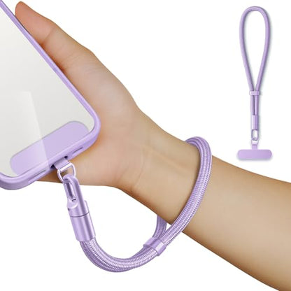 saxsion Lanyard for Phone, Self-Locking Phone Wrist Strap with 0.4mm Ultra-Thin Clip & 360° Hook, Anti-Drop and anti theft phone Strap (Lilac Purple) - color: Lilac Purple