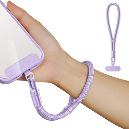 saxsion Lanyard for Phone, Self-Locking Phone Wrist Strap with 0.4mm Ultra-Thin Clip & 360° Hook, Anti-Drop and anti theft phone Strap (Lilac Purple) - color: Lilac Purple