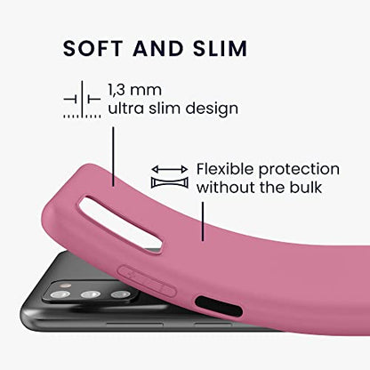 kwmobile Case Compatible with Samsung Galaxy A03s Case - Soft Slim Protective TPU Silicone Cover - Dark Rose - color: Dark Rose