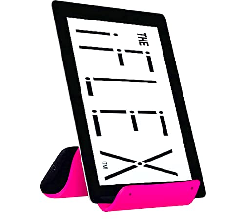 IFlex Cell Phone Stand and Tablet Stand for Air Travel, Work and Home- Flexible Phone Holder is The Perfect iPhone Stand and Holds Any Mobile Device- Non-Slip Grip, Strong and Durable- Neon Pink