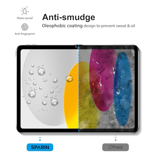 SPARIN 2+2 Pack Screen Protector for iPad (A16) 11th/10th Gen (11”/10.9”) | Tempered Glass + Camera Lens Protector Full Protection, Case Friendly, Anti Scratch, Apple Pencil Compatible-Silver - color: Silver