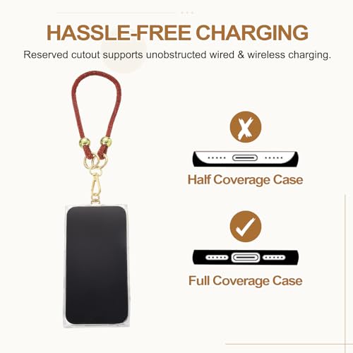 PATIKIL Crystal Phone Strap Crossbody Wrist Lanyard Phone Strap Rhinestone Cell Phone Lanyard Necklace with Tether Tabs - color: Champagne
