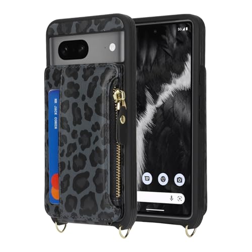 Cavor Compatible with Google Pixel 7 Case Wallet, Leopard Black - color: Leopard Black, size: Google Pixel 7