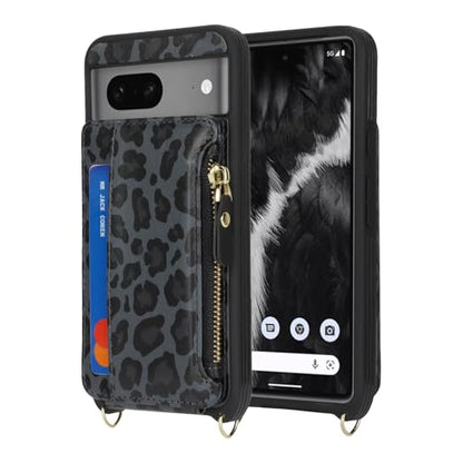 Cavor Compatible with Google Pixel 7 Case Wallet, Leopard Black - color: Leopard Black, size: Google Pixel 7