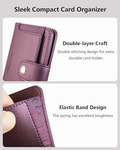 ONETOP for MagSafe Wallet,Magnetic Phone Wallet with 5 Card Slots,Purple | 1-12 Cards/Cash Holder for iPhone 17/16/15/14/13/12 Series,Detachable Wallet Stick-On Back,PU Leather RFID Blocking Kickstand - color: Purple