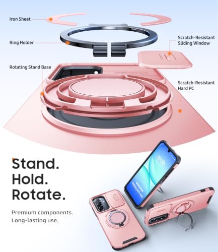 JAME for Samsung Galaxy A17/A16 5G Phone Case with Stand Slide Camera Cover - color: Pink, size: Galaxy A16/A17