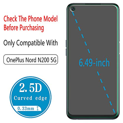 2 Pack Screen Protector for OnePlus Nord N200 5G Tempered Glass - size: OnePlus Nord N200