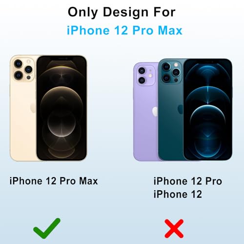 Belt Clip Holster Compatible with iPhone 12 Pro Max Defender Case with 360° Rotating Stand - Heavy Duty Protection Anti-Drop Shockproof, Black - size: iPhone 12 Pro Max