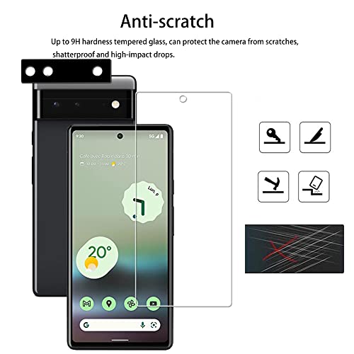 Easy Alignment Frame Designed For Google Pixel 6a 5G Tempered Glass Screen Protector 2-Pack Camera Lens Protector Film 2-Pack