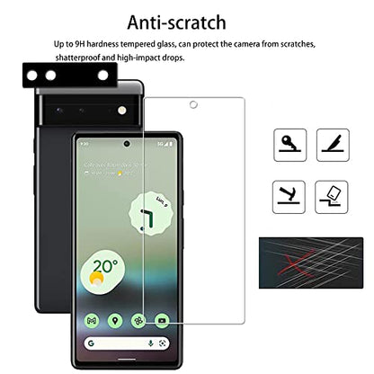 Easy Alignment Frame Designed For Google Pixel 6a 5G Tempered Glass Screen Protector 2-Pack Camera Lens Protector Film 2-Pack
