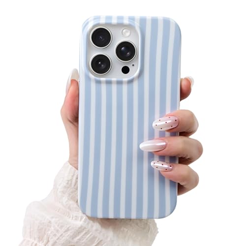 Cute Striped Case for iPhone 13 Pro Max 6.7",Blue | Non-fade Aesthetic Striped Pattern,Slim Fit,Lightweight,Kawaii Cute iPhone 13 Pro Max Case for Women Girls,Soft TPU - color: Blue, size: iPhone 13 pro Max