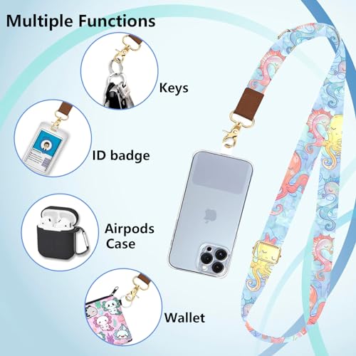 Phone Lanyard Wrist Strap Crossbody Adjustable, Cell Phone Lanyard for Around The Neck Shoulder Wristlet Strap - color: Octopus