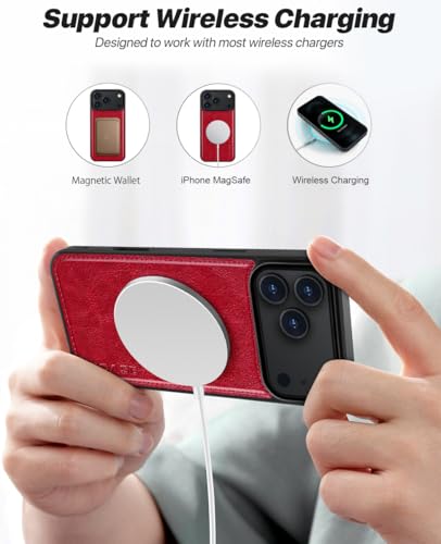 OCASE for iPhone 17 Pro Max Detachable Wallet Case with Card Holder, 2 in 1 PU Leather Flip Folio with RFID Blocking Stand Wrist Strap Shockproof Phone Cover 6.9 Inch 2025, Red - color: Red, size: iPhone 17 Pro Max