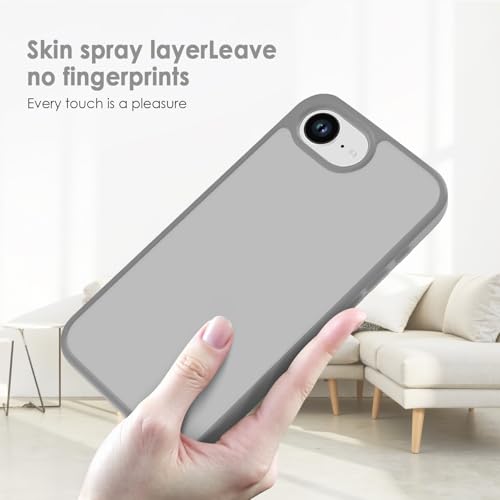 TENOC Phone Case Compatible with iPhone SE (2nd 2020 and 3rd 2022 Generation) & iPhone 7 & iPhone 8, Dark Gray Case Translucent Protective Bumper Matte Hard Back Cover for 4.7 Inch - color: Dark Gray, size: iPhone 7/8/SE