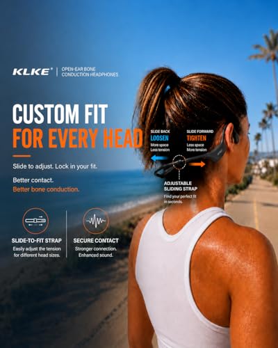 Bone Conduction Headphones for Running with mic and Rear Safety Light - color: KLKE-Gray