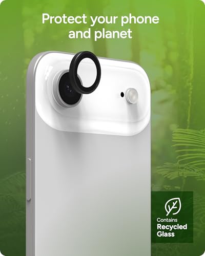 ZAGG iPhone Camera Lens Protector for iPhone Air - Black, Camera Ring, Maximum Impact & Scratch Protection, Anti-Reflective Technology, Smudge-Resistant, Precise Fit, Glass Elite - color: Black
