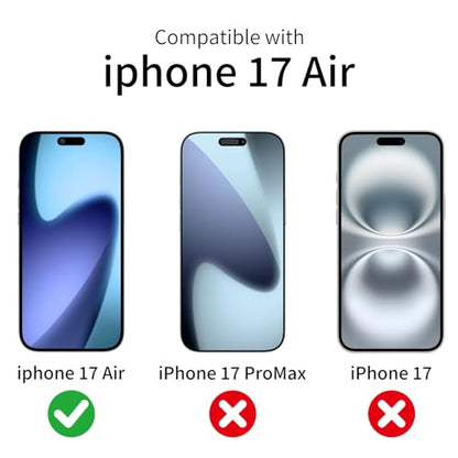 Screen Protector for iPhone 17 Air, 3-Pack Tempered Glass with Camera Lens Protectors, 9H Hardness HD Clear Scratch Resistant Case Friendly Easy Install - size: iPhone 17 Air