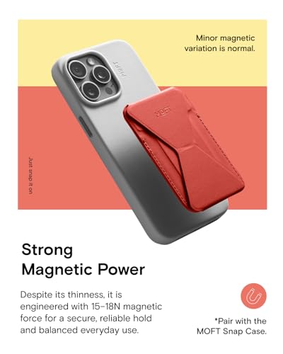 MOFT Magnetic Wallet Stand Compatible with iPhone 18/17/16/15/14/13 Series, Angle Adjustment Magsafe Compatible MOVAS Phone Stand - color: Sunset, size: Standard