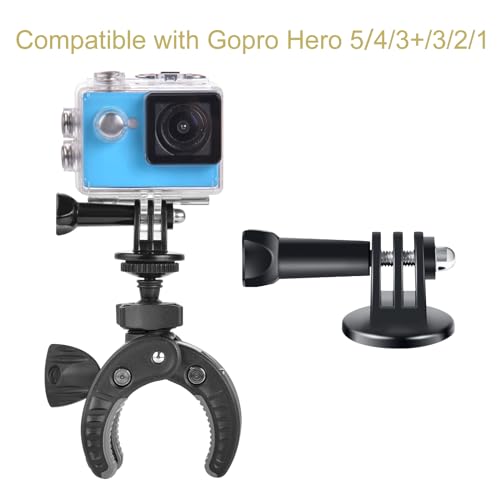 UTEBIT Camera Mount Clamp, 360° Ballhead with 1/4" Thread Holes, Black - color: Black