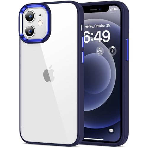 HOOMIL Case for iPhone 12 Mini 5.4-Inch, Non-Yellowing, Drop Protection, Anti-Scratch Transparent Hard Back Phone Cover - Blue - color: Blue, size: iPhone 12 Mini