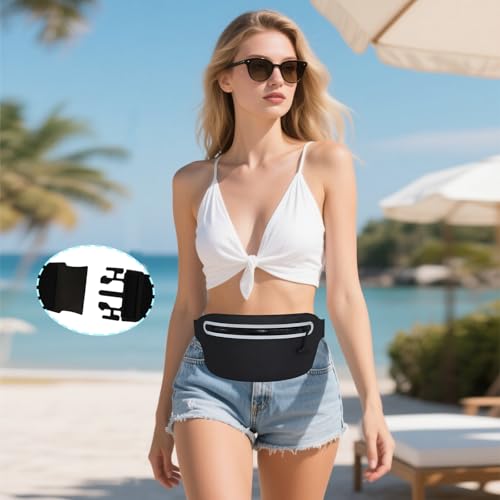 Large Waterproof Fanny Pack for Swimming Small Dry Bag Kayaking Boating Floating Snorkeling Beach Travel, Water Proof Pouch Running Belt for Phone iPhone Women Men Kids Girls Black Waist Bag - style: 01-100% Waterproof