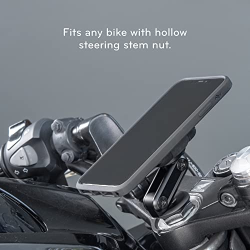 Peak Design Mobile Motorcycle Stem Phone Mount, Non-Charging, SlimLink Mounting Technology, Rigid Arm, Fits Hollow Steering Stem Nuts (13-26mm), Vibration Isolator, Motorcycle Phone Mount