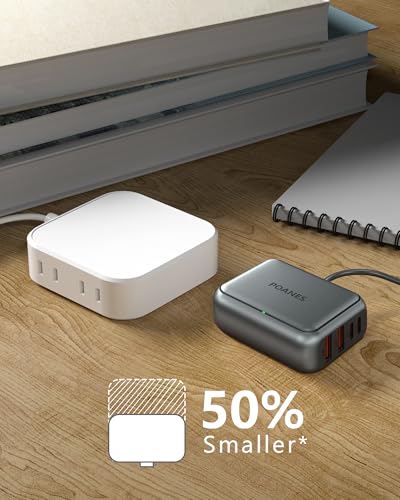 8-Port Travel USB Charger Station, Multi-Port Travel USB C Charger - color: Dark Gray