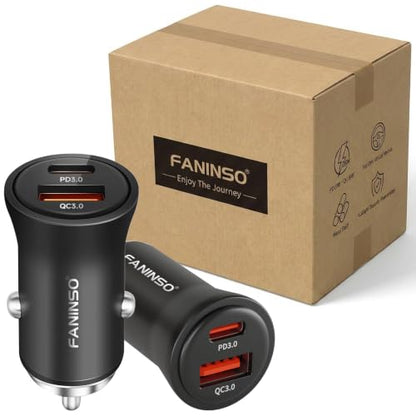 20‑Pack USB C Car Charger, 60W Dual Port (USB‑C + USB‑A) PD/QC Fast Charging 12V/24V Cigarette Lighter Adapter, Compatible with iPhone 17/16/15, Galaxy S26/S25/S24, Pixel, iPad - size: 20‑Pack
