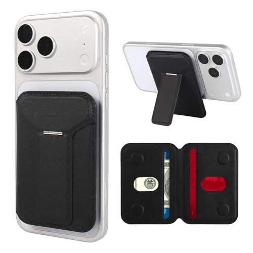 Cell Phone Wallet,Magsafe Wallet with Stand,Thin Wallet Lightweight - color: Black-02