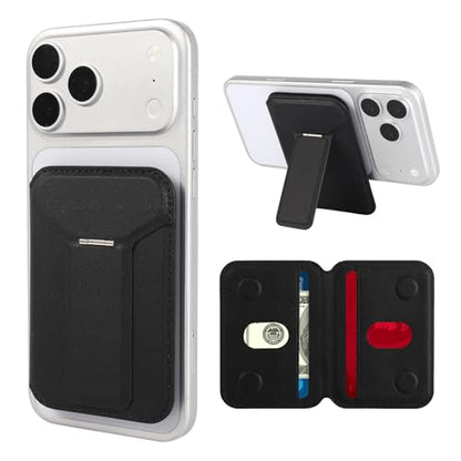 Cell Phone Wallet,Magsafe Wallet with Stand,Thin Wallet Lightweight - color: Black-02